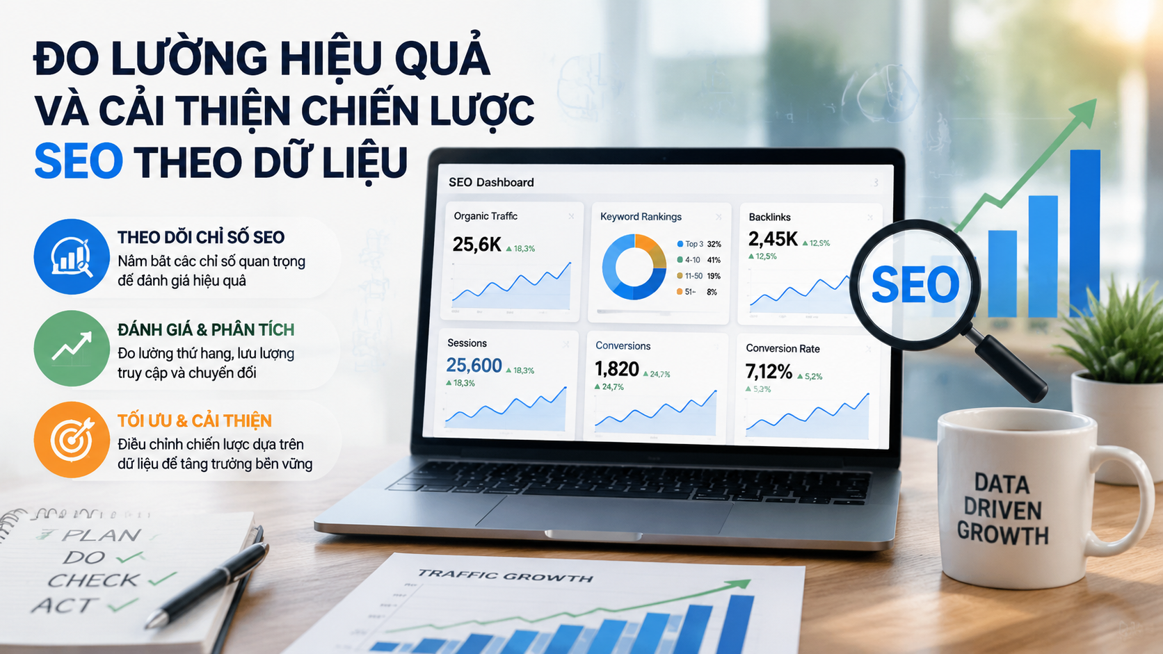 Đo lường hiệu quả và cải thiện chiến lược SEO theo dữ liệu - SEO cho doanh nghiệp mới