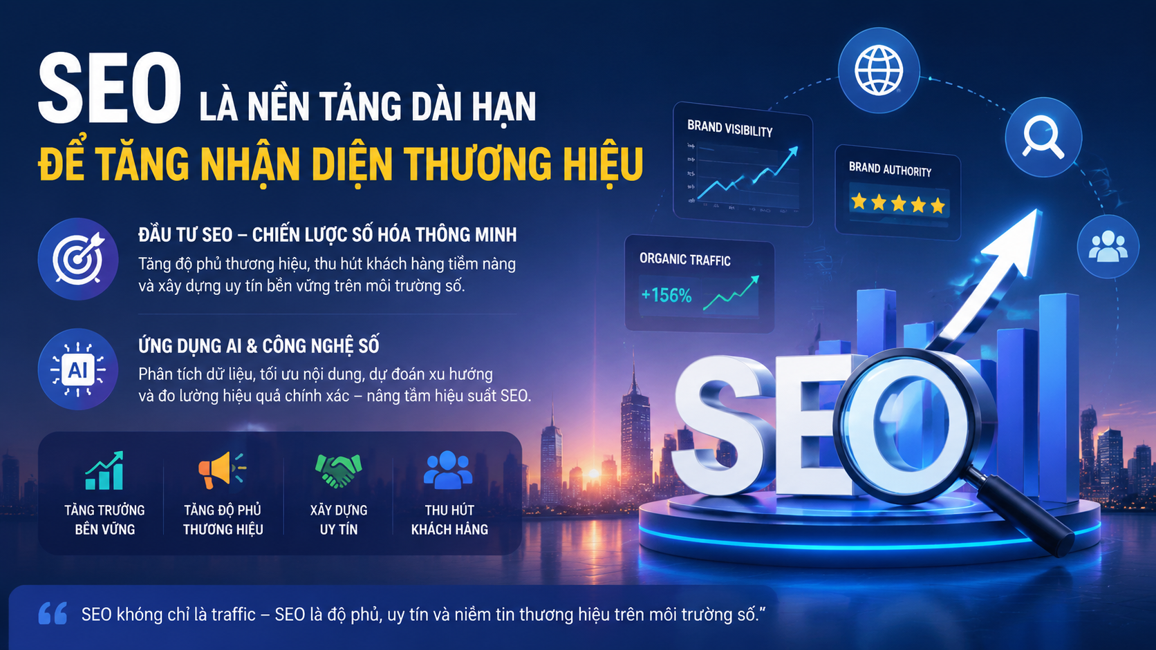 Kết luận: SEO là nền tảng dài hạn để doanh nghiệp tăng nhận diện thương hiệu - SEO tăng nhận diện thương hiệu