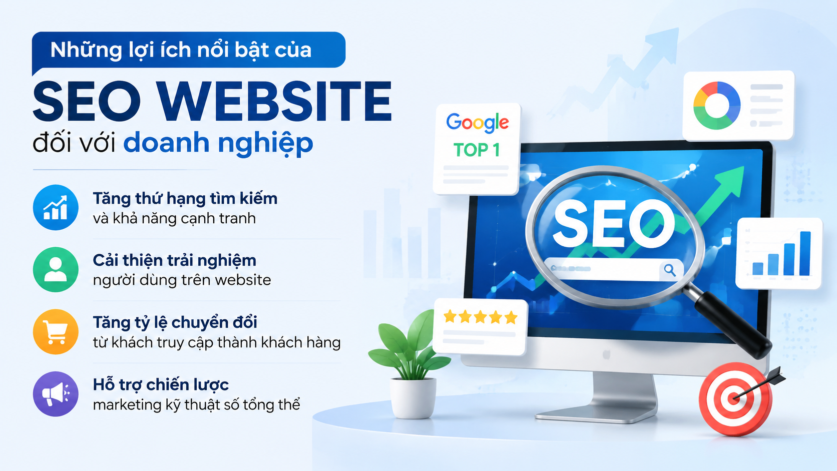 Những lợi ích nổi bật của SEO website đối với doanh nghiệp - SEO website là gì