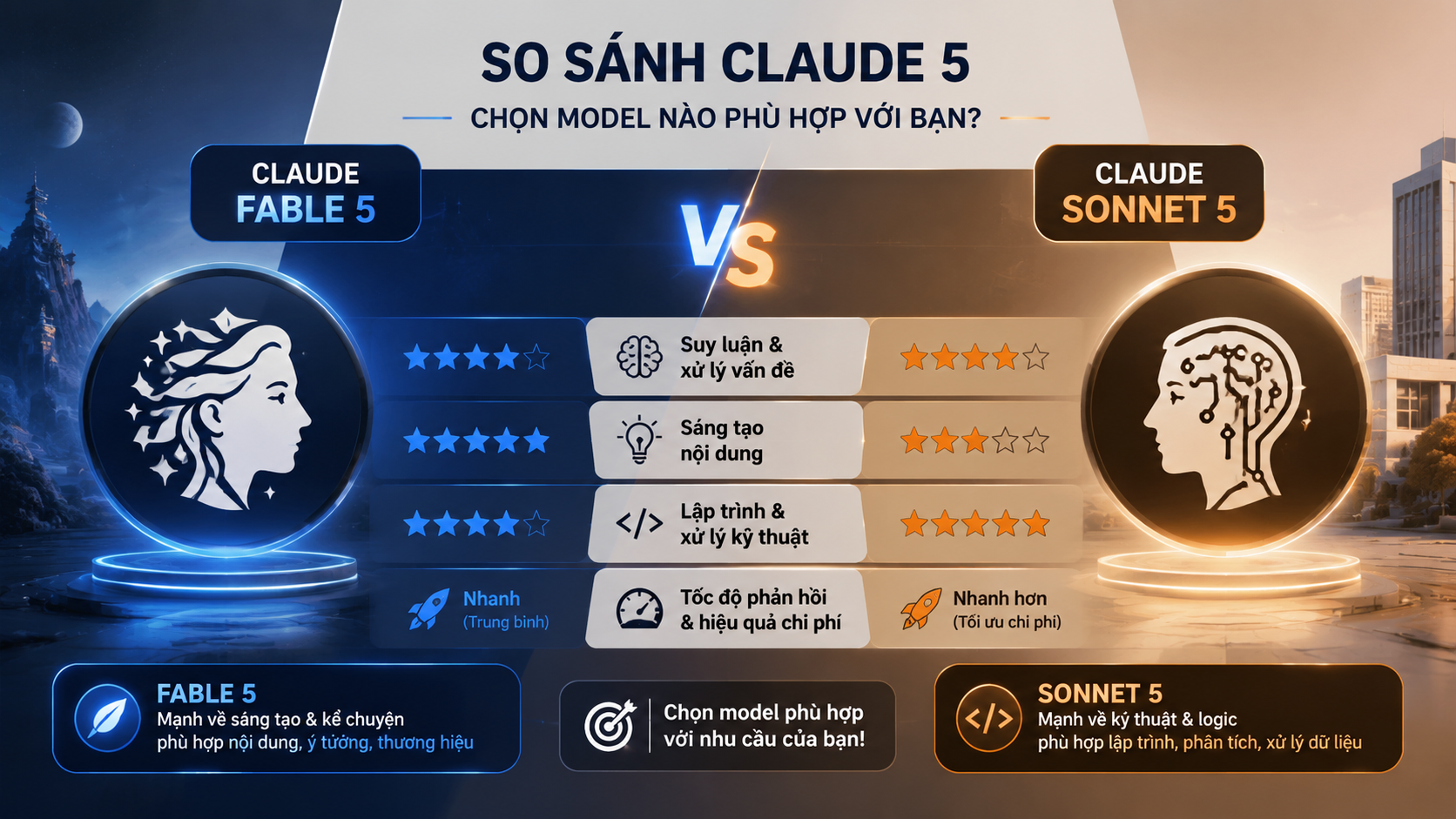 Fable 5 vs Sonnet 5: So sánh Claude 5 chi tiết theo từng tiêu chí - Fable 5 vs Sonnet 5, so sánh Claude 5, model Claude tốt nhất