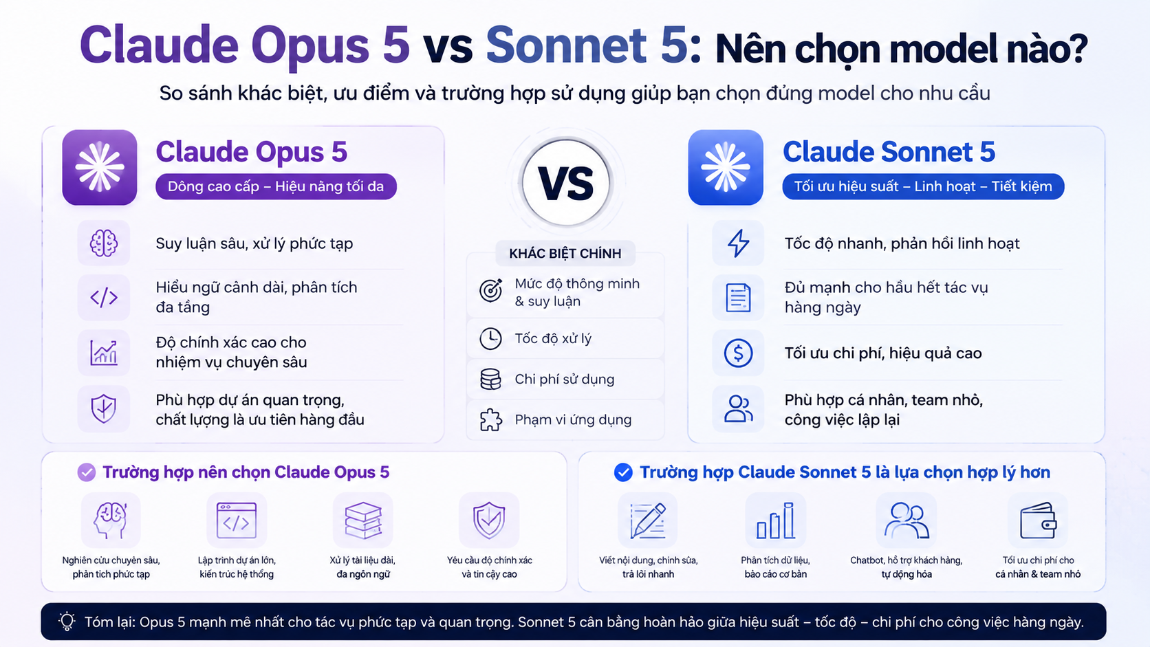 Claude Opus 5 vs Sonnet 5: Nên chọn model nào? - Claude Opus 5 vs Sonnet 5Claude Opus 5 vs Opus 4.8Claude Opus 5 có gì mớiđánh giá Claude Opus 5Claude Opus 5 ra mắtClaude Opus 5 là gì, Claude Opus 5, Anthropic Opus 5Claude Opus 5 mới, Anthropic ra mắt Claude Opus 5review Claude Opus 5, Claude Opus 5 có tốt khôngtính năng Claude Opus 5, Claude Opus 5 mới nhấtso sánh Claude Opus 5, Opus 5 và Opus 4.8so sánh Opus 5 và Sonnet 5, Claude Sonnet 5