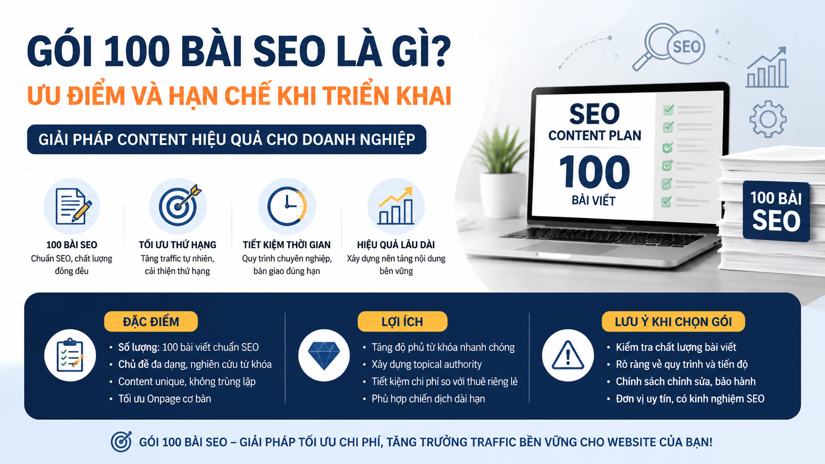 Gói 100 bài SEO là gì? Ưu điểm và hạn chế khi triển khai - quy trình viết 100 bài SEO