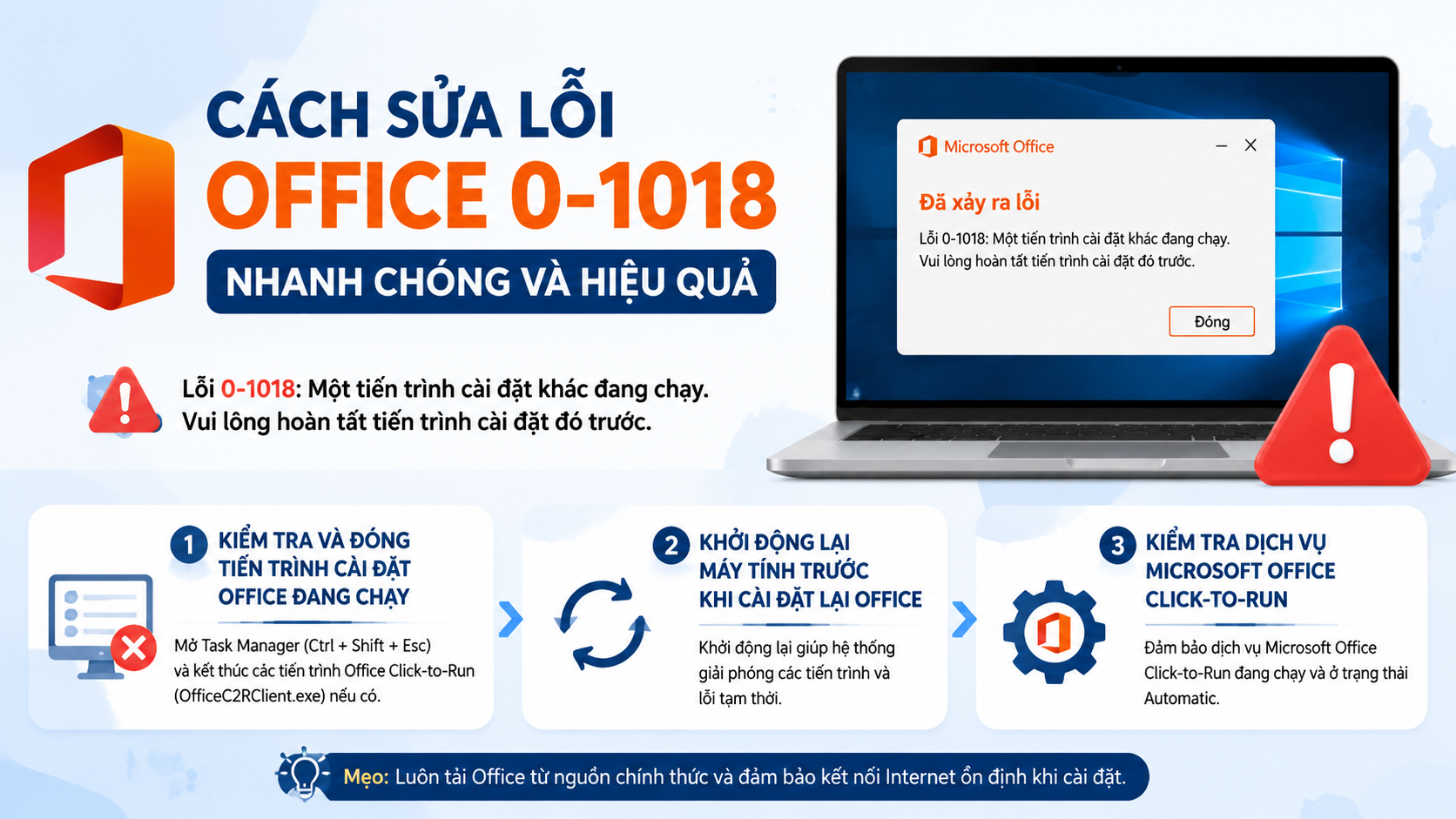 Cách sửa lỗi Office 0-1018 nhanh chóng và hiệu quả Cách sửa lỗi Office 0-1018 nhanh chóng và hiệu quả - sửa lỗi Office 0-1018