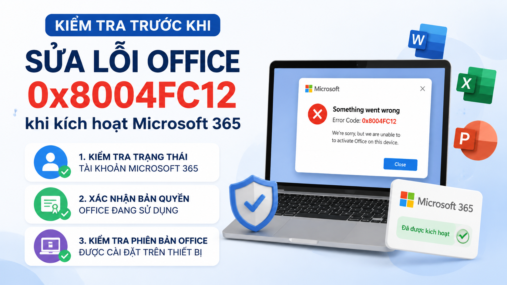 Kiểm tra trước khi sửa lỗi Office 0x8004FC12 - sửa lỗi Office 0x8004FC12