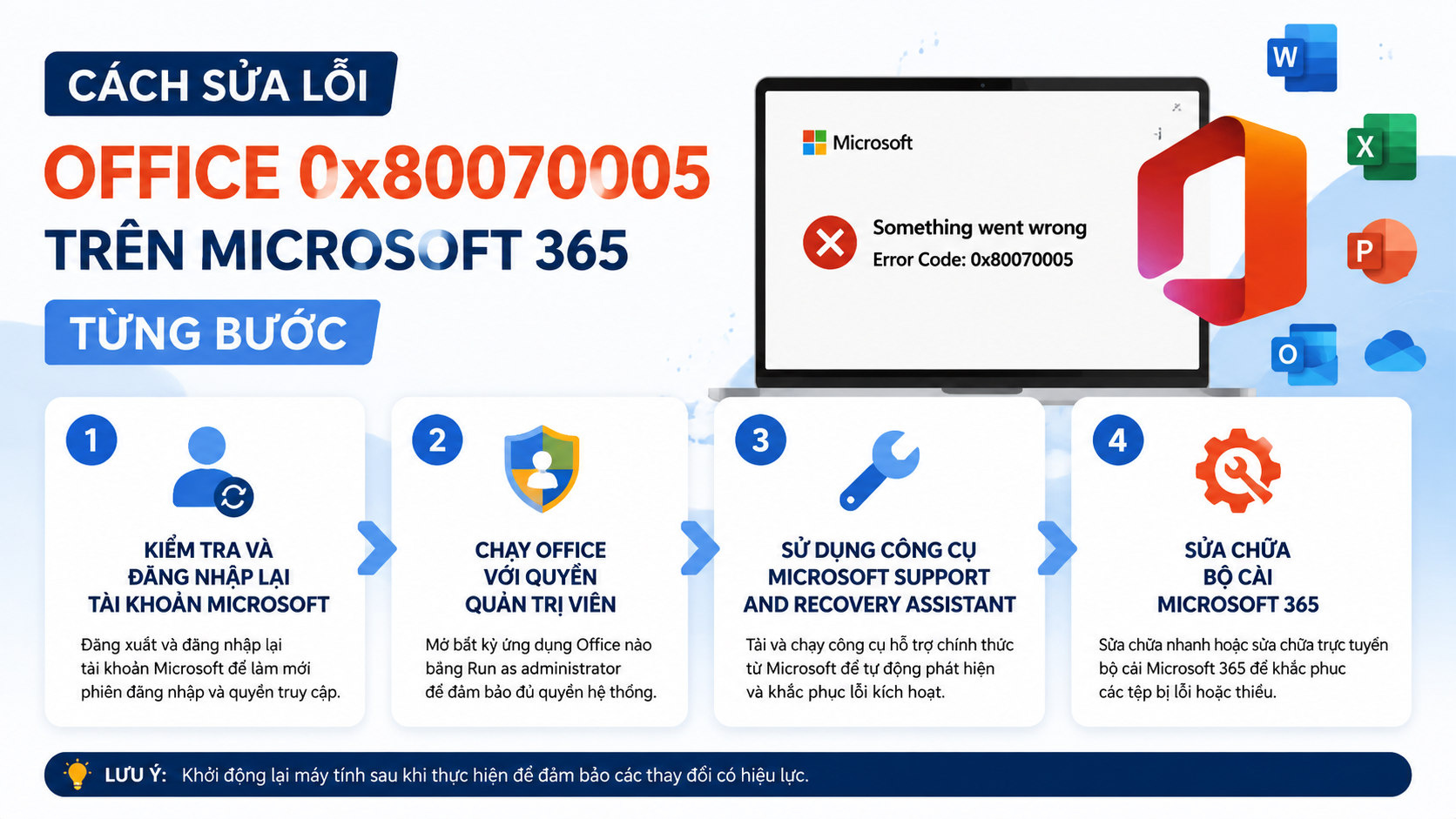 Cách sửa lỗi Office 0x80070005 trên Microsoft 365 từng bước - sửa lỗi Office 0x80070005