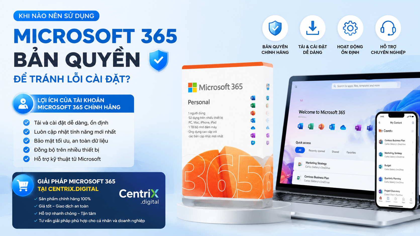 Khi nào nên sử dụng Microsoft 365 bản quyền để tránh lỗi cài đặt? - sửa lỗi Office 30125-1011