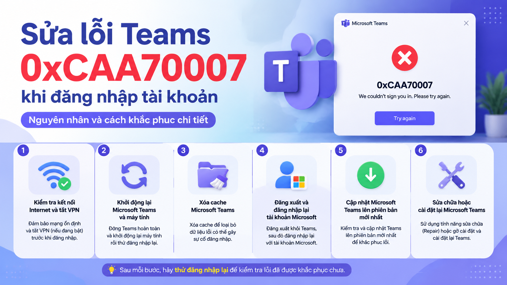Cách sửa lỗi Teams 0xCAA70007 hiệu quả từng bước Cách sửa lỗi Teams 0xCAA70007 hiệu quả từng bước - sửa lỗi Teams 0xCAA70007