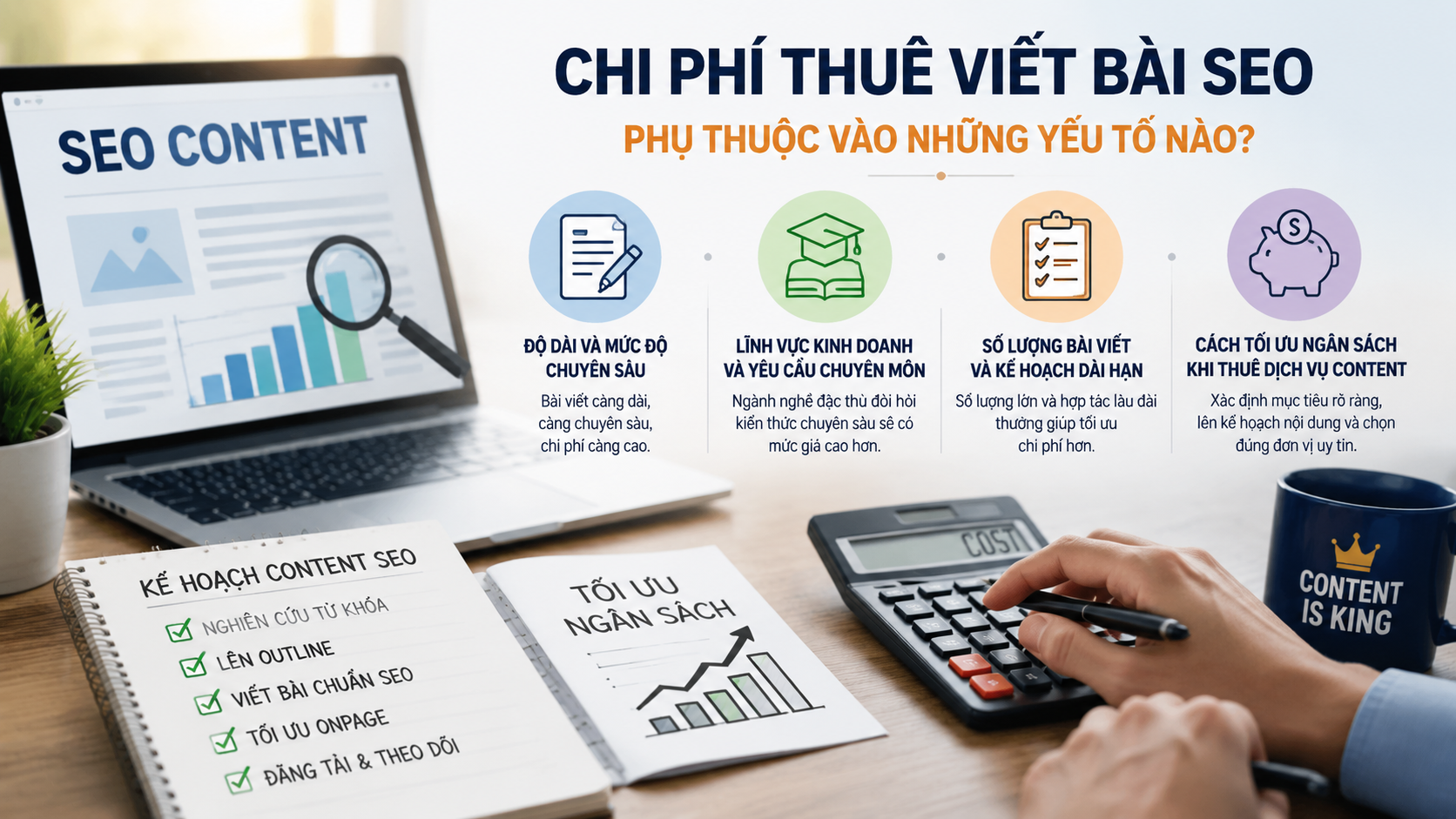 Chi phí thuê viết bài SEO hiện nay phụ thuộc vào những yếu tố nào? - dịch vụ viết content website
