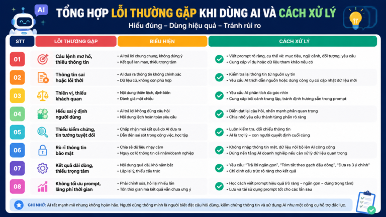 Tổng Hợp Lỗi Thường Gặp Khi Dùng AI Và Cách Xử Lý - lỗi thường gặp khi dùng ai