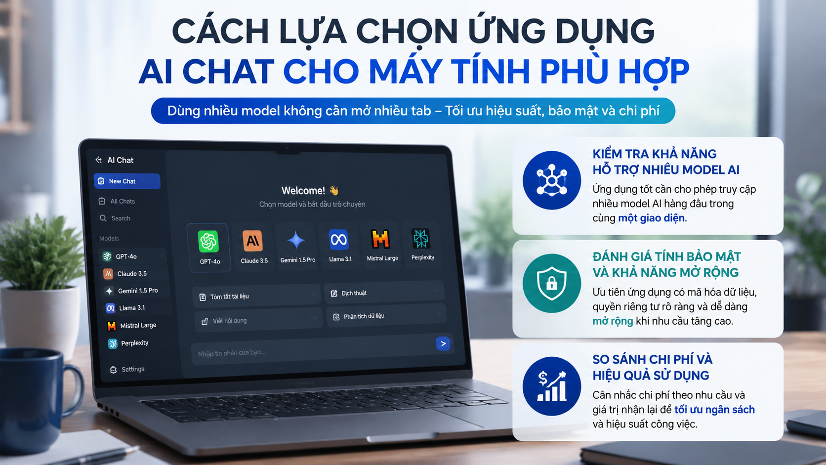 Cách lựa chọn ứng dụng AI chat cho máy tính phù hợp - ứng dụng AI chat, chatbot AI app, app AI cho máy tính
