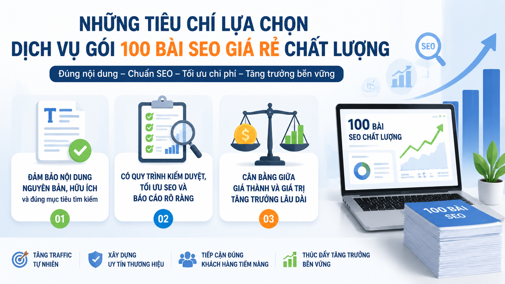 Những tiêu chí lựa chọn dịch vụ gói 100 bài SEO giá rẻ chất lượng - gói 100 bài SEO giá rẻ