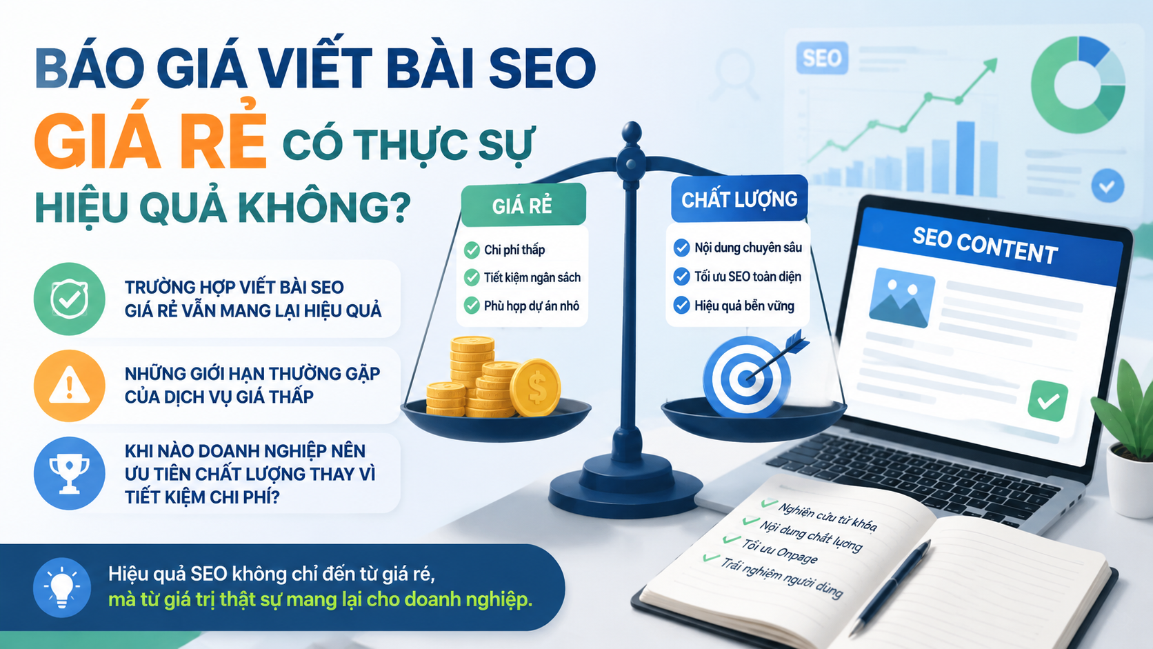 Báo giá viết bài SEO giá rẻ có thực sự hiệu quả không? - báo giá viết bài SEO