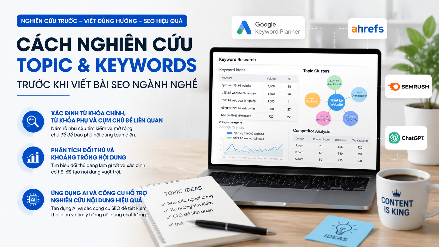 Cách nghiên cứu Topic & Keywords trước khi viết bài SEO ngành nghề Cách nghiên cứu Topic & Keywords trước khi viết bài SEO ngành nghề - dịch vụ viết bài blog