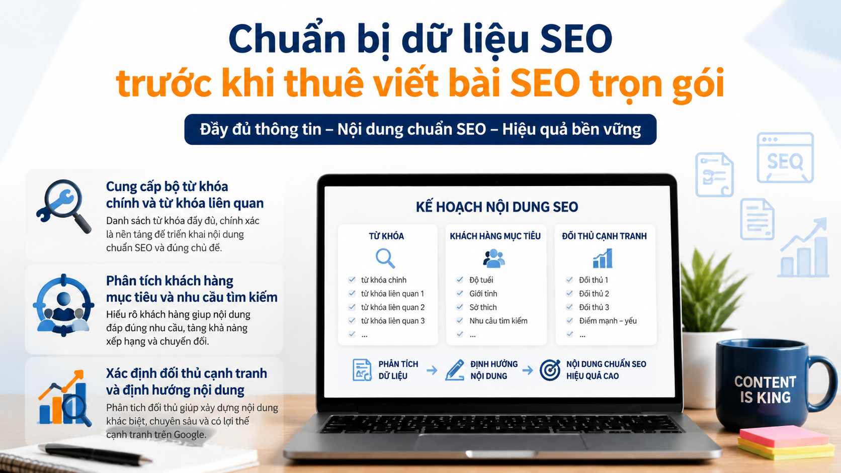 Chuẩn bị dữ liệu SEO trước khi thuê viết bài SEO trọn gói Chuẩn bị dữ liệu SEO trước khi thuê viết bài SEO trọn gói - viết bài SEO trọn gói