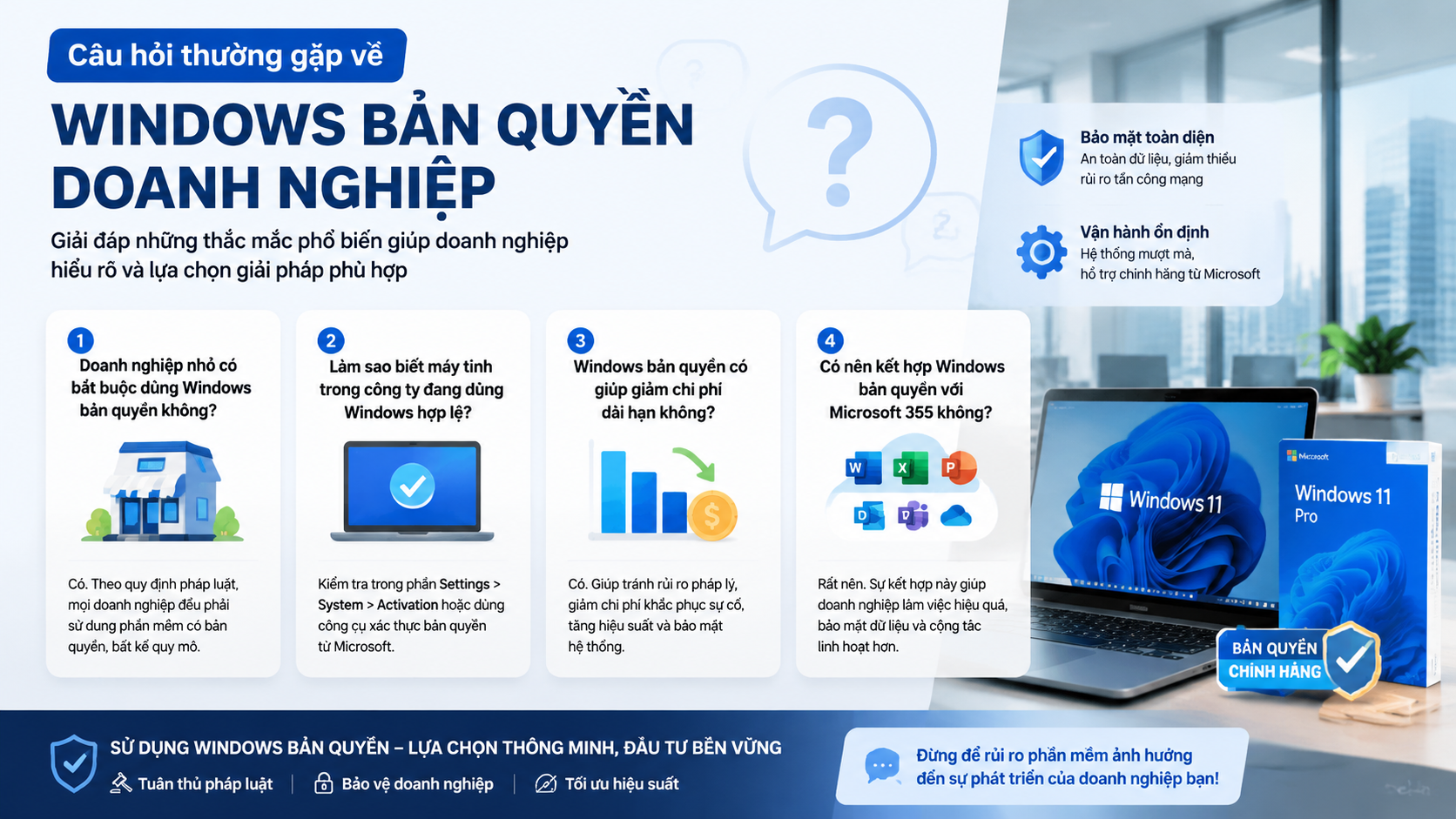 Câu hỏi thường gặp về Windows bản quyền doanh nghiệp - Windows bản quyền doanh nghiệp