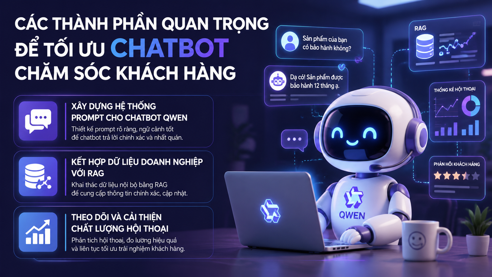 Các thành phần quan trọng để tối ưu chatbot chăm sóc khách hàng - chatbot Qwen
