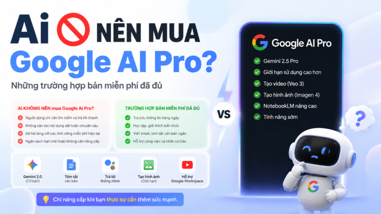 Ai không nên mua Google AI Pro? Những trường hợp bản miễn phí đã đủ - ai không nên mua google ai pro