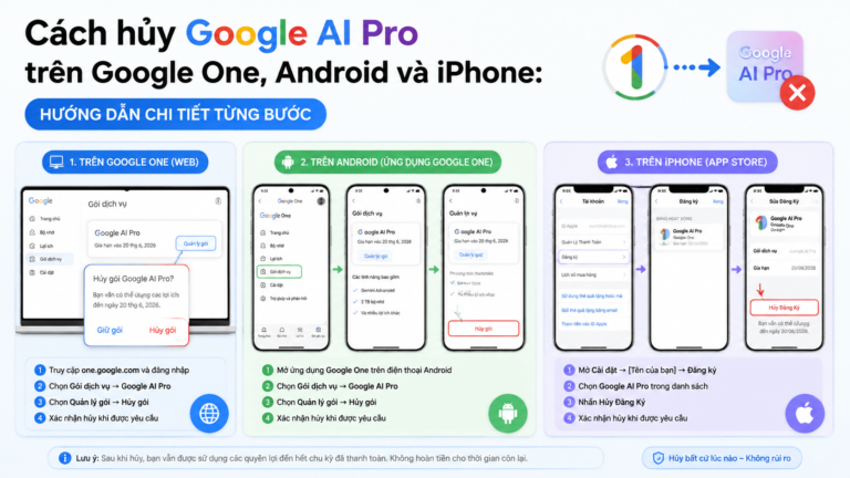 Cách hủy Google AI Pro trên Google One, Android và iPhone: Hướng dẫn chi tiết từng bước - cách hủy google ai pro