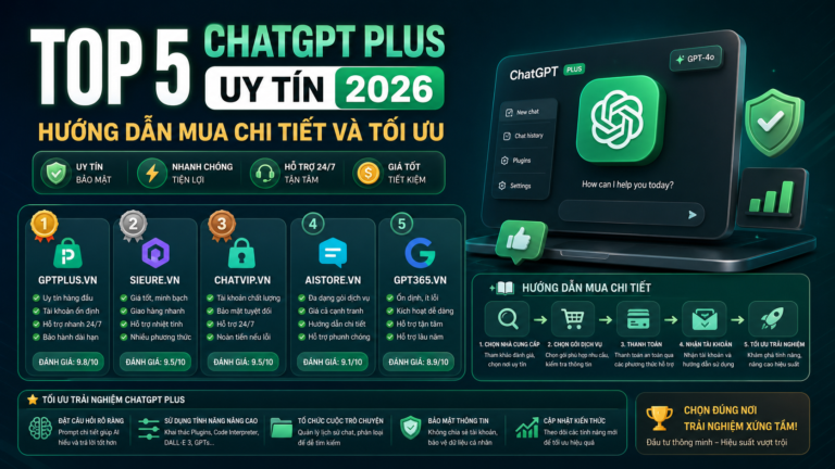 Top 5 ChatGPT Plus Uy Tín 2026: Hướng Dẫn Mua Chi Tiết Và Tối Ưu - ChatGPT Plus