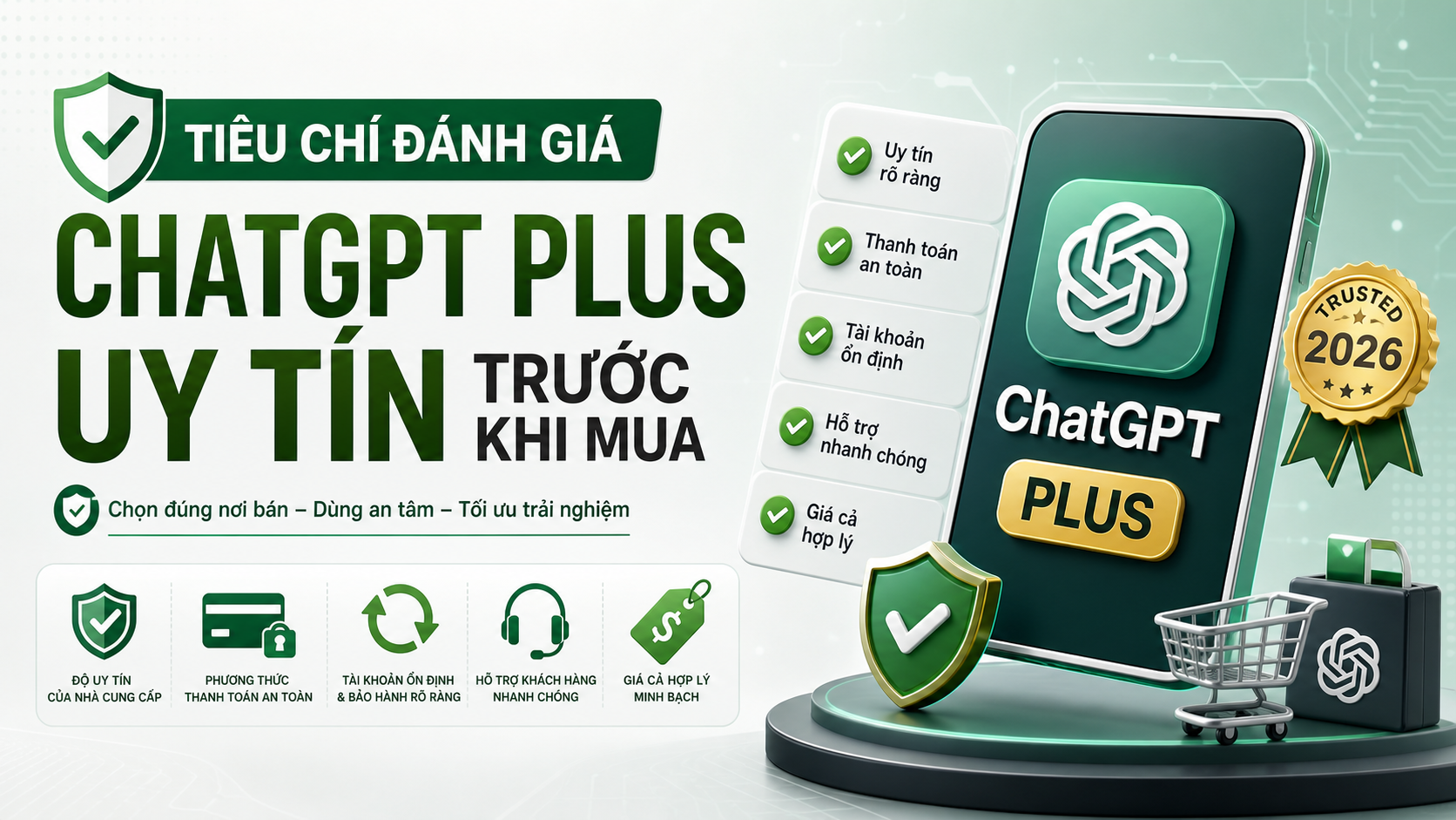 Tiêu chí đánh giá ChatGPT Plus uy tín trước khi mua - ChatGPT Plus