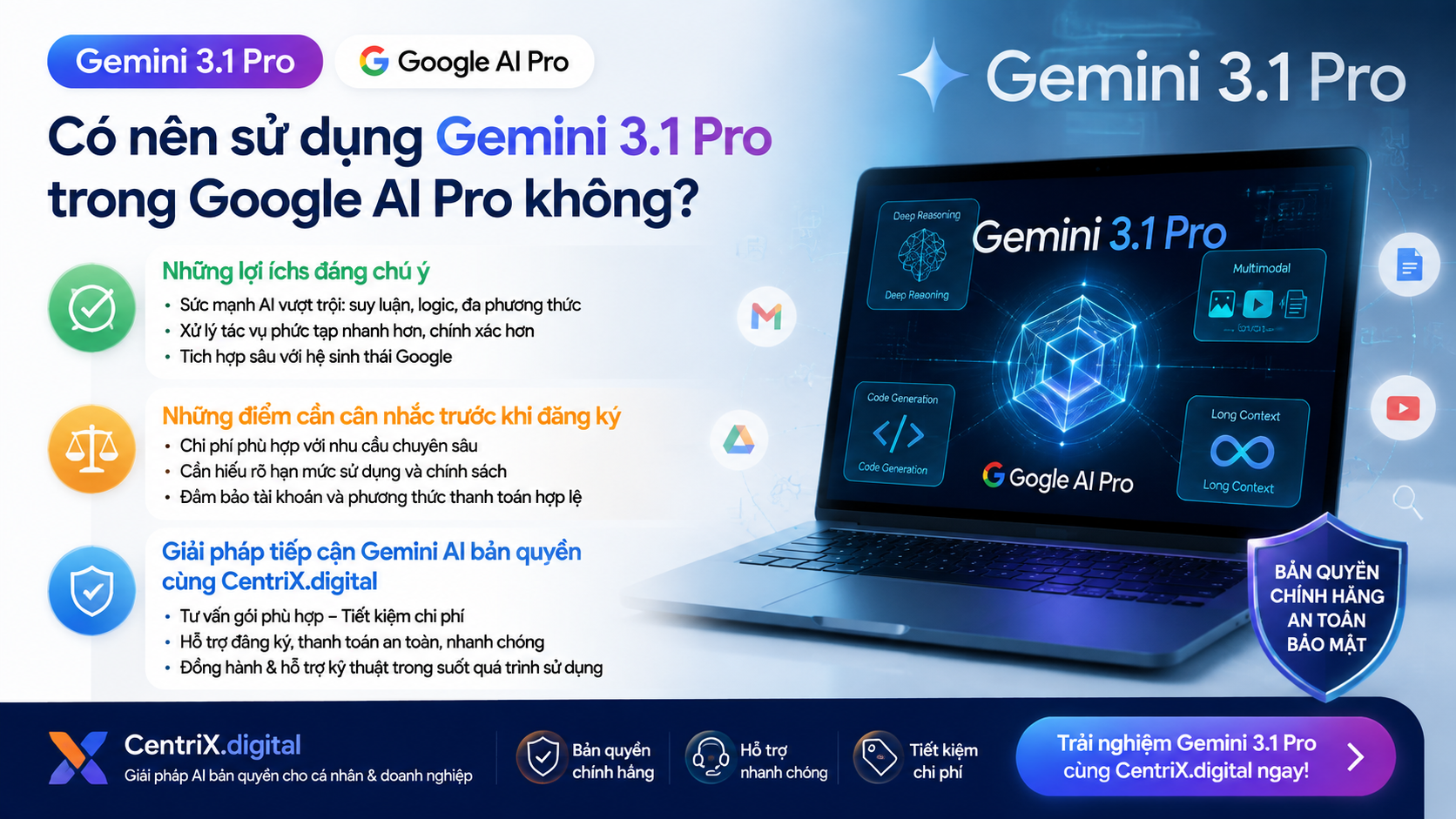 Có nên sử dụng Gemini 3.1 Pro trong Google AI Pro không? Có nên sử dụng Gemini 3.1 Pro trong Google AI Pro không? - gemini 3.1 pro google ai pro