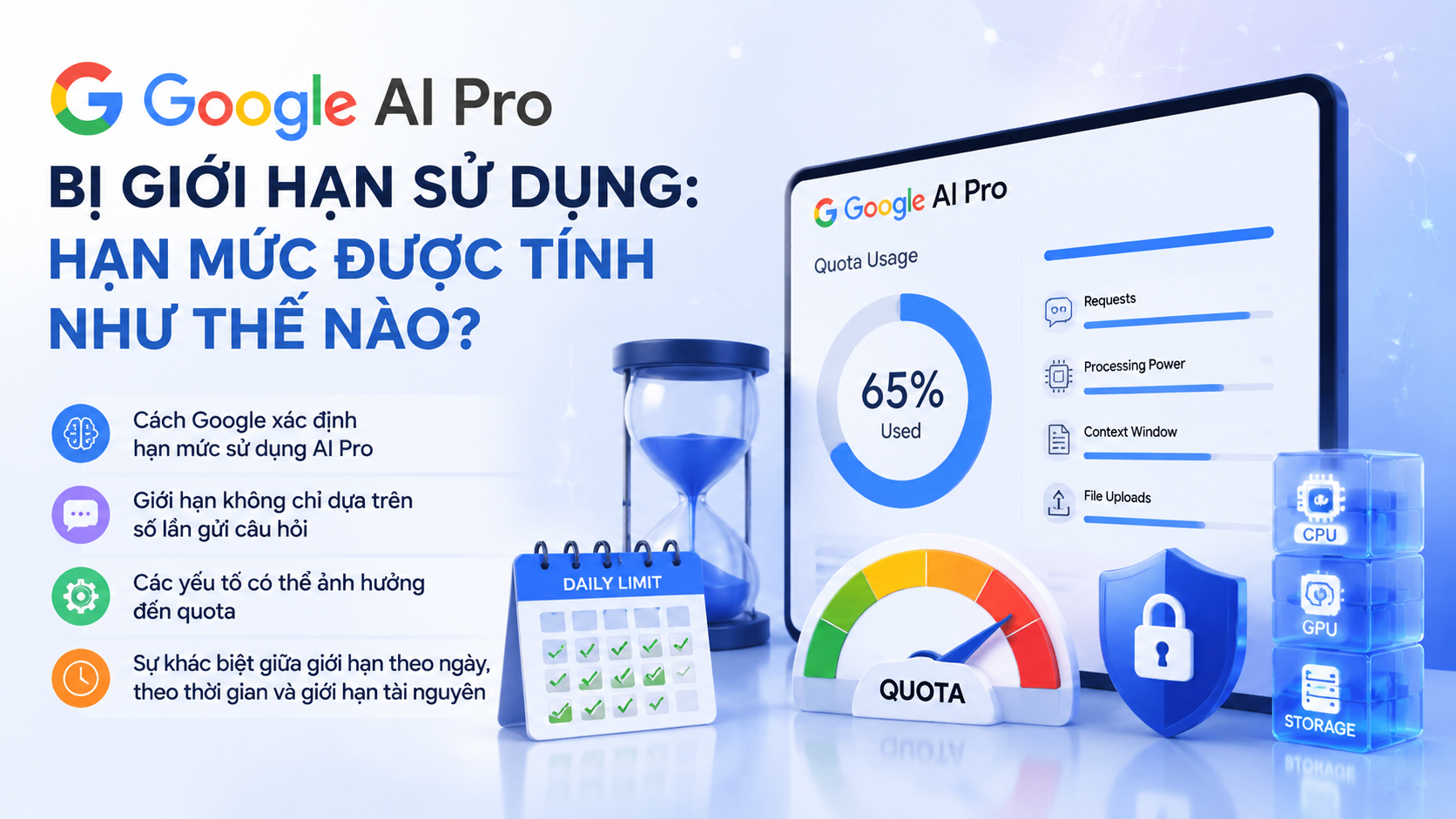 Google AI Pro bị giới hạn sử dụng: Hạn mức được tính như thế nào? - google ai pro giới hạn sử dụng
