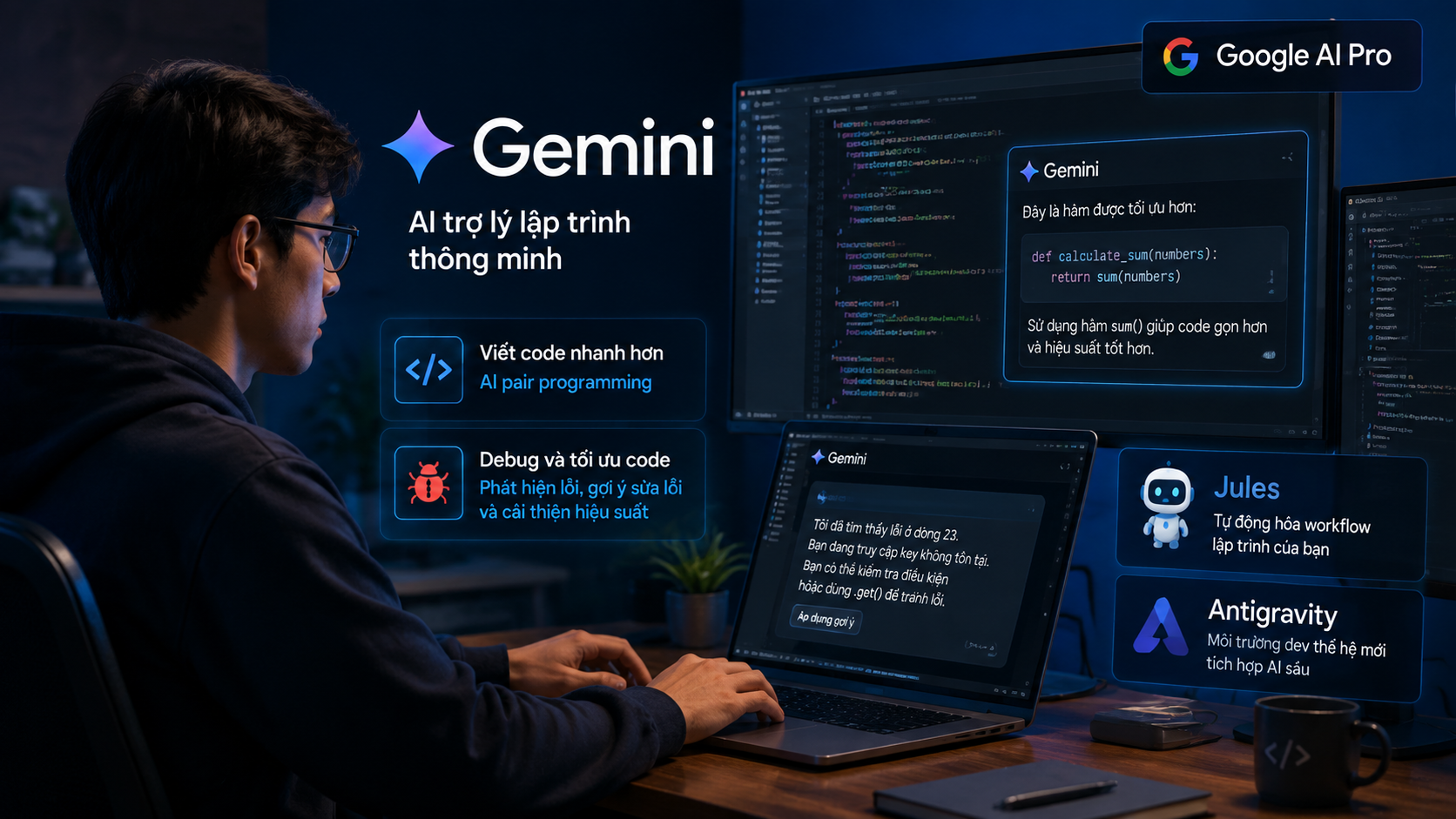 Gemini hỗ trợ lập trình viên như thế nào trong thực tế? - google ai pro cho lập trình viên