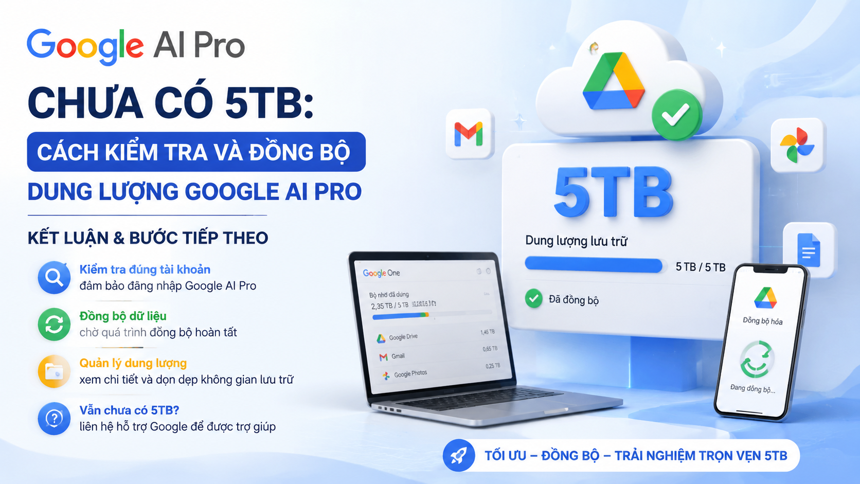 Kết luận và bước tiếp theo - google ai pro chưa có 5tb