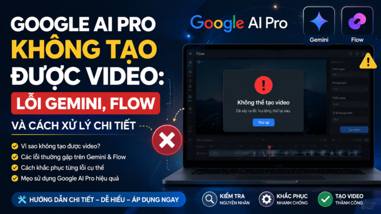 Google AI Pro không tạo được video: Lỗi Gemini, Flow và cách xử lý chi tiết - google ai pro không tạo được video