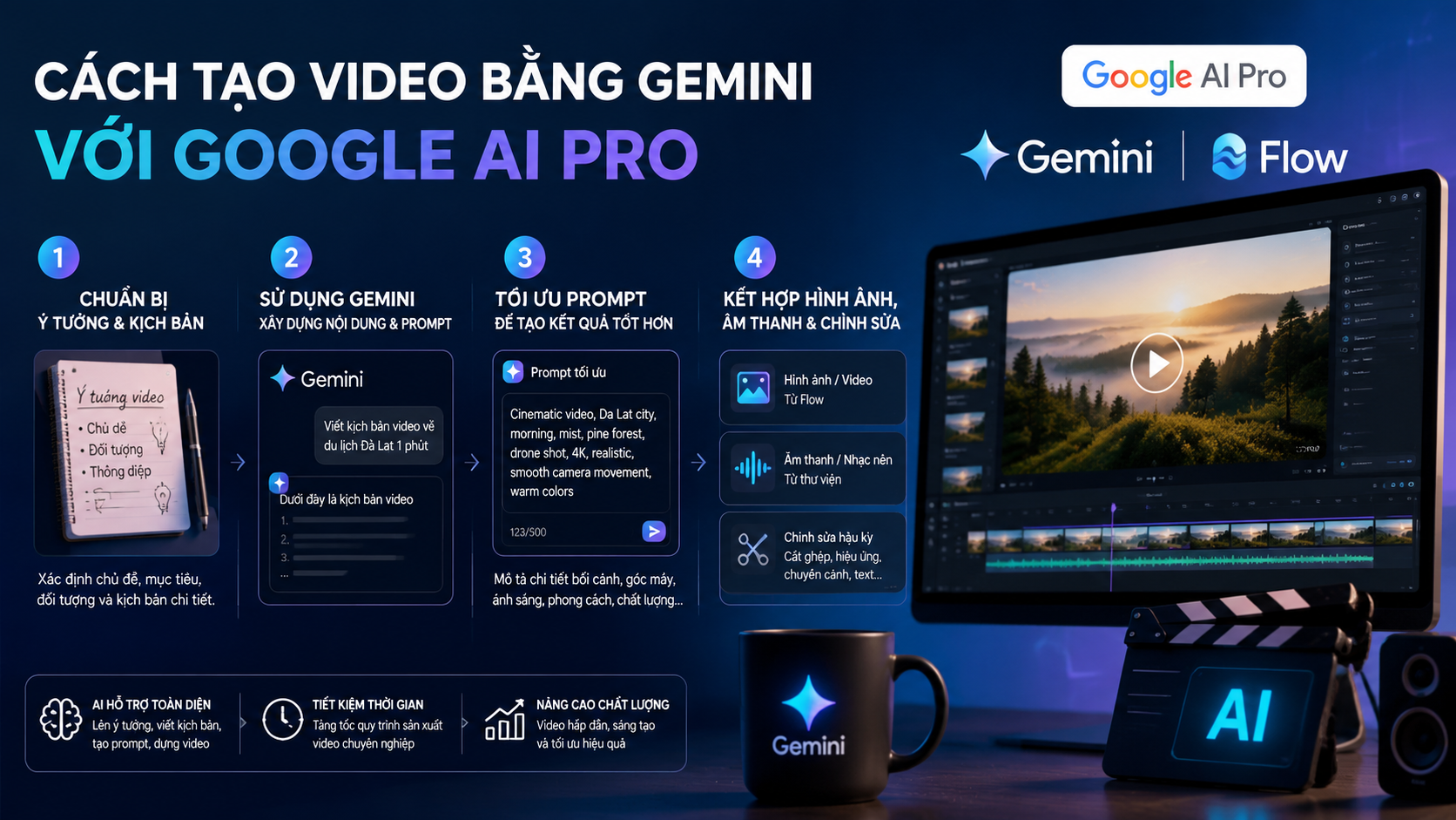 Cách tạo video bằng Gemini với Google AI Pro - google ai pro tạo video