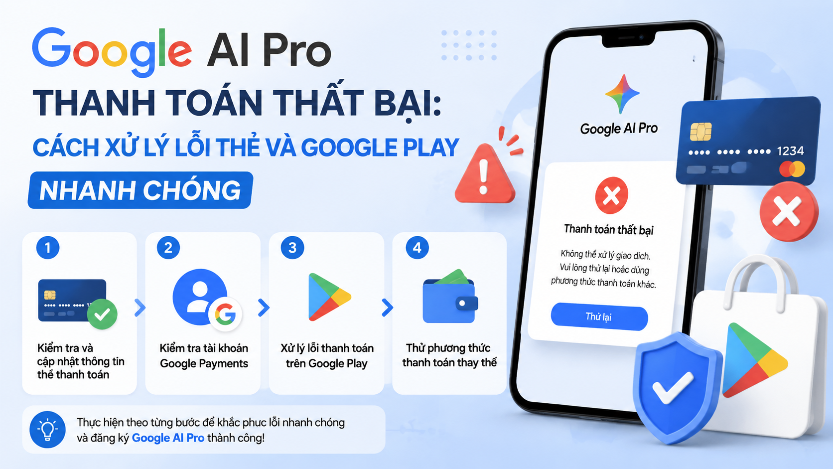 Cách khắc phục lỗi Google AI Pro thanh toán thất bại từng bước - google ai pro thanh toán thất bại