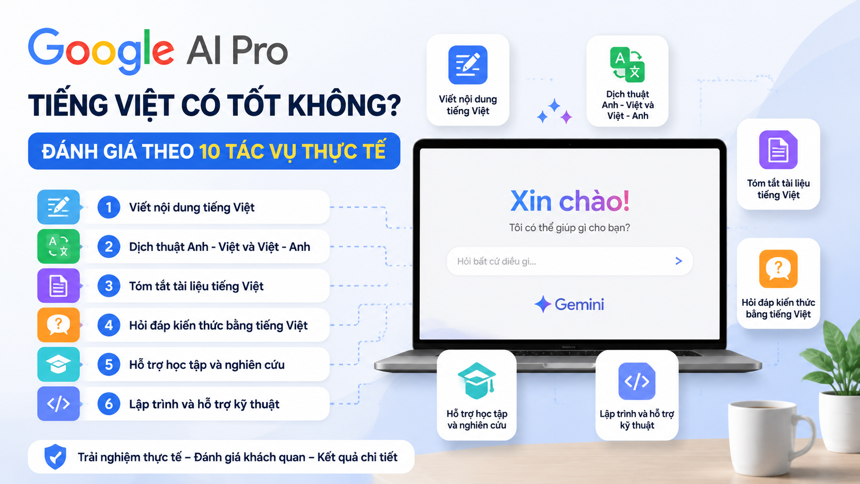 Đánh giá Google AI Pro tiếng Việt qua 10 tác vụ thực tế - google ai pro tiếng việt