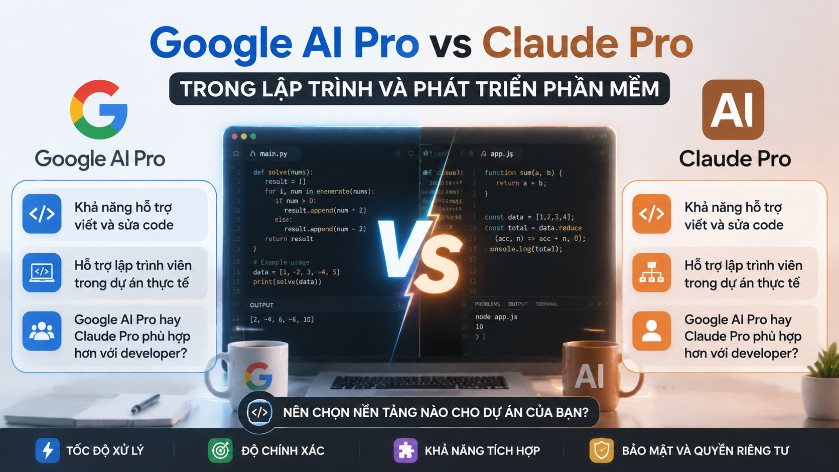 Google AI Pro vs Claude Pro trong lập trình và phát triển phần mềm - google ai pro vs claude pro