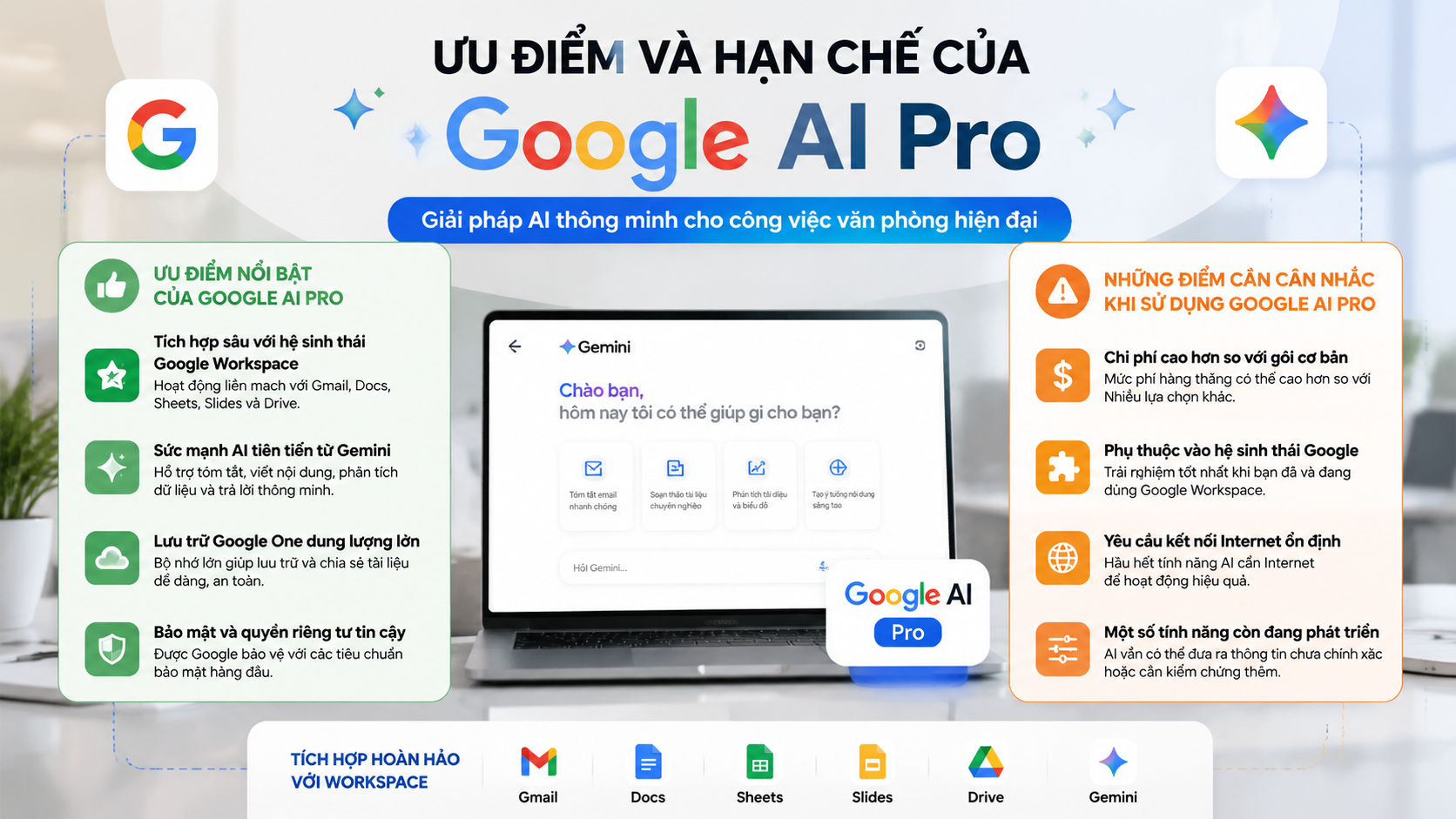 Ưu điểm và hạn chế của Google AI Pro - google ai pro vs copilot pro