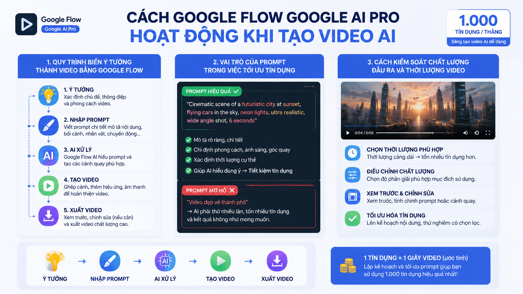 Cách Google Flow Google AI Pro hoạt động khi tạo video AI - google flow google ai pro