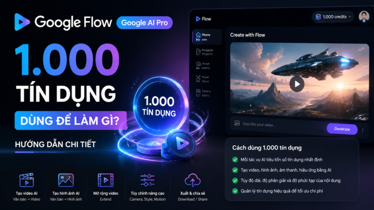 Google Flow Google AI Pro: 1.000 tín dụng dùng để làm gì? Hướng dẫn chi tiết - google flow google ai pro