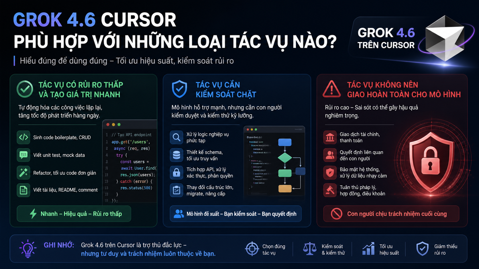 Grok 4.6 Cursor phù hợp với những loại tác vụ nào? - Grok 4.6 Cursor
