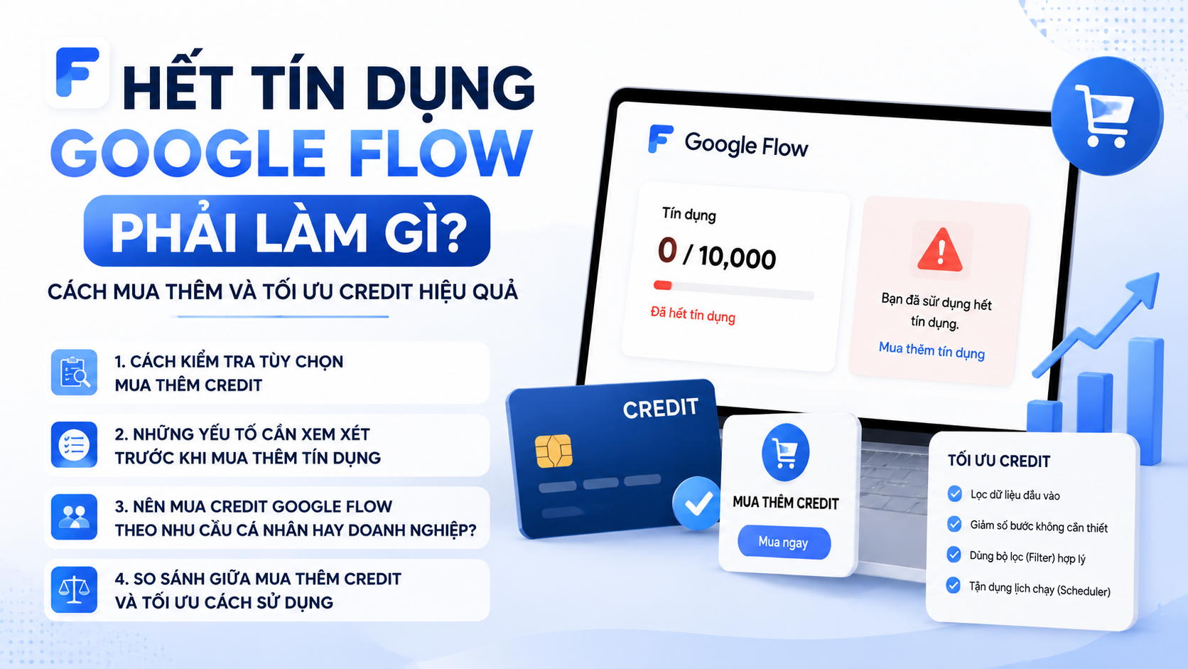 Cách mua thêm tín dụng Google Flow chi tiết cho người mới - hết tín dụng google flow