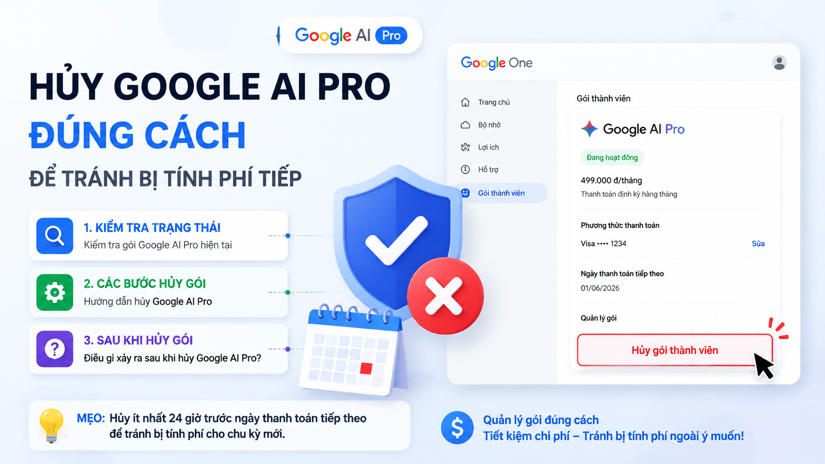 Cách hủy Google AI Pro đúng cách để tránh bị tính phí tiếp Cách hủy Google AI Pro đúng cách để tránh bị tính phí tiếp - google ai pro hoàn tiền
