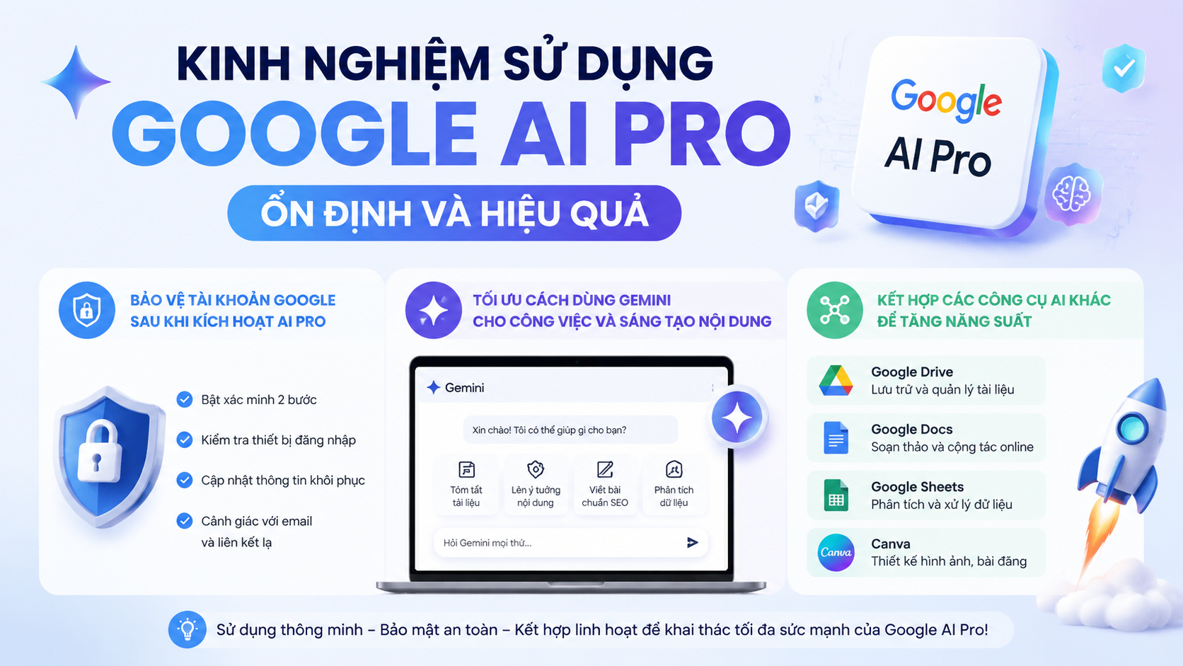 Kinh nghiệm sử dụng Google AI Pro ổn định và hiệu quả - không đăng ký được google ai pro