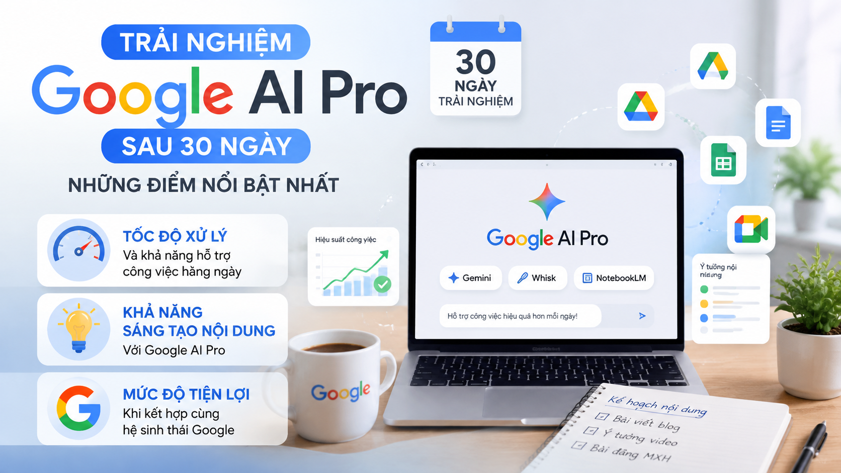 Trải nghiệm Google AI Pro sau 30 ngày: Những điểm nổi bật nhất - ưu nhược điểm google ai pro