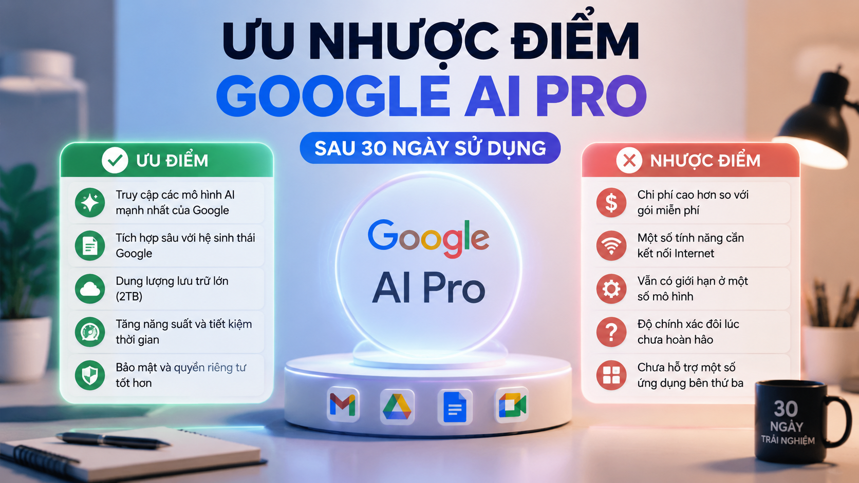 Ưu nhược điểm Google AI Pro sau 30 ngày sử dụng - ưu nhược điểm google ai pro