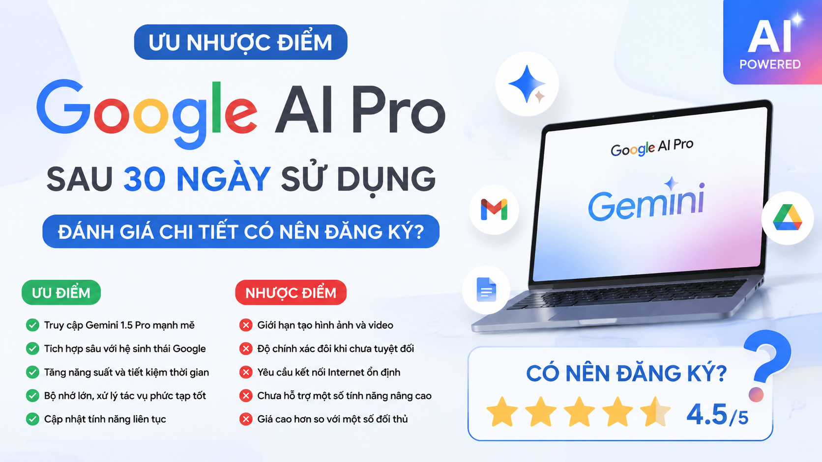 Ưu nhược điểm Google AI Pro sau 30 ngày sử dụng: Đánh giá chi tiết có nên đăng ký? - ưu nhược điểm google ai pro