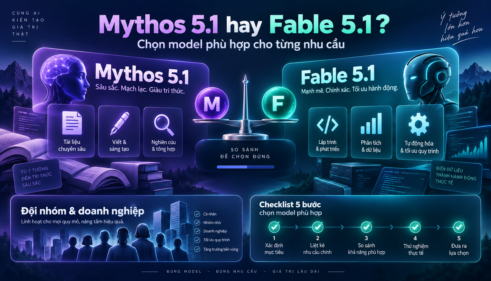 Nên chọn Mythos 5.1 hay Fable 5.1 cho từng nhu cầu? - Claude Mythos 5.1