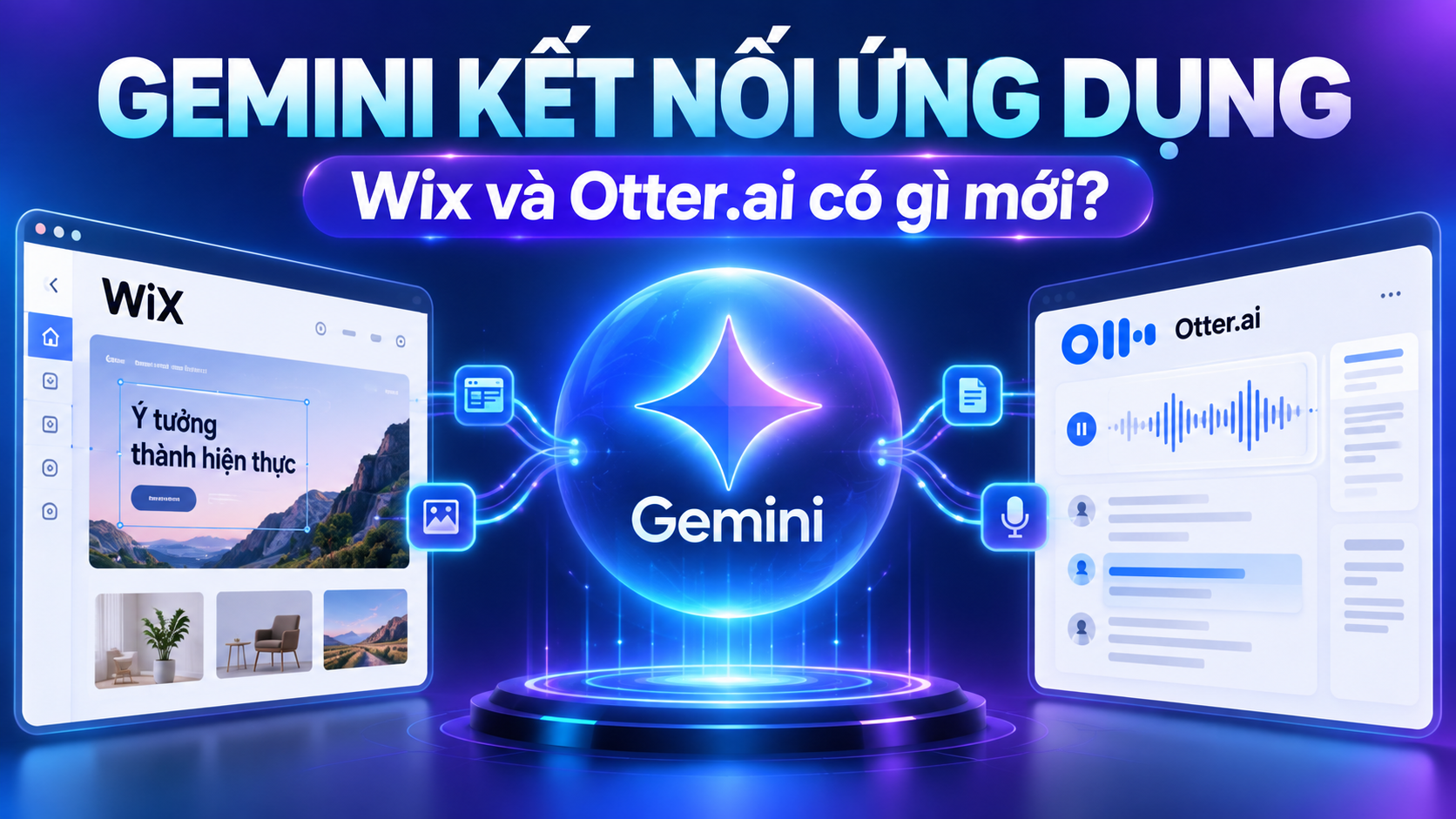 Gemini kết nối ứng dụng: Wix và Otter.ai có gì mới?