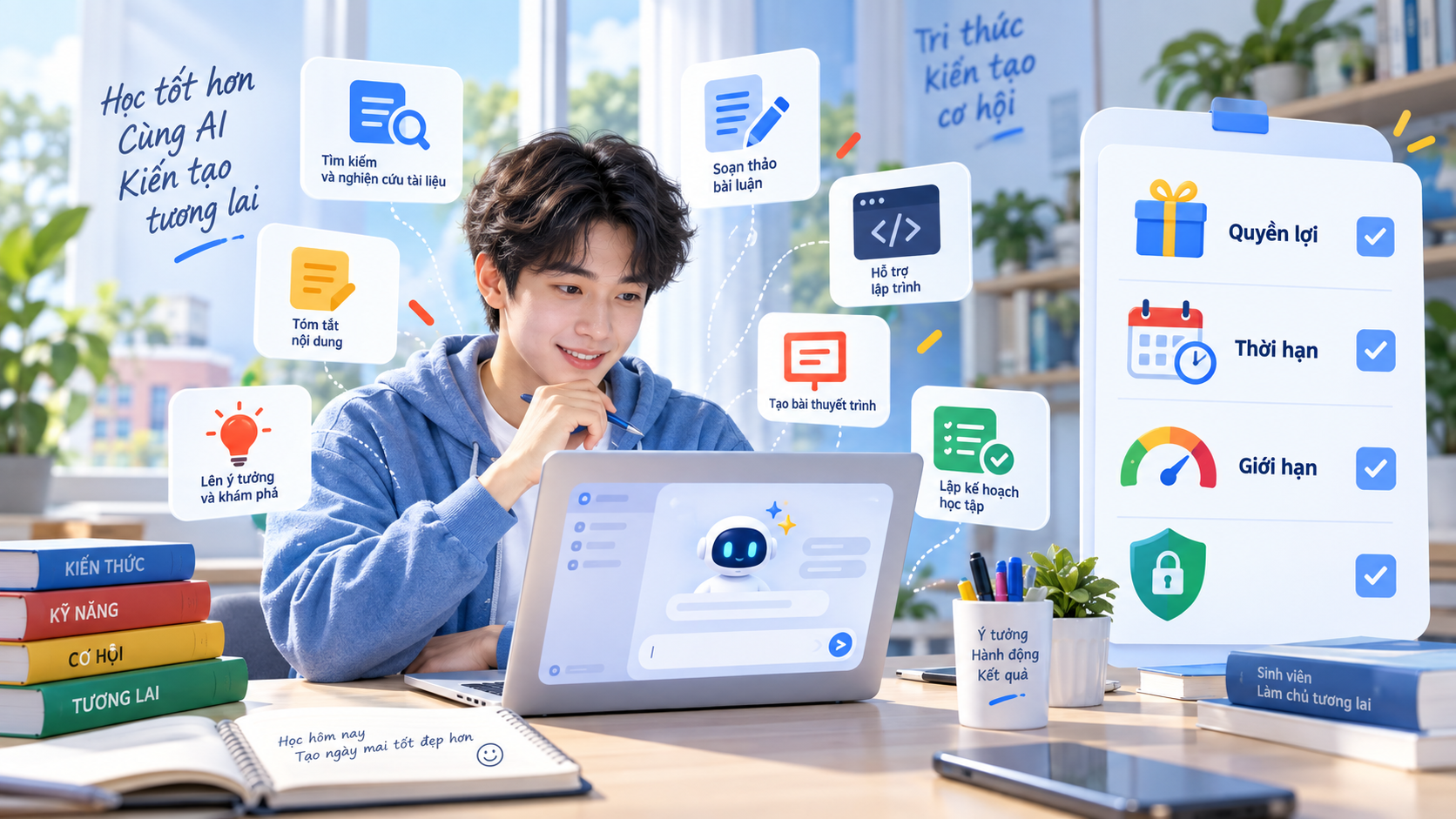 Quyền lợi, thời hạn và giới hạn cần kiểm tra trước khi đăng ký Quyền lợi, thời hạn và giới hạn cần kiểm tra trước khi đăng ký - Google AI miễn phí cho sinh viên