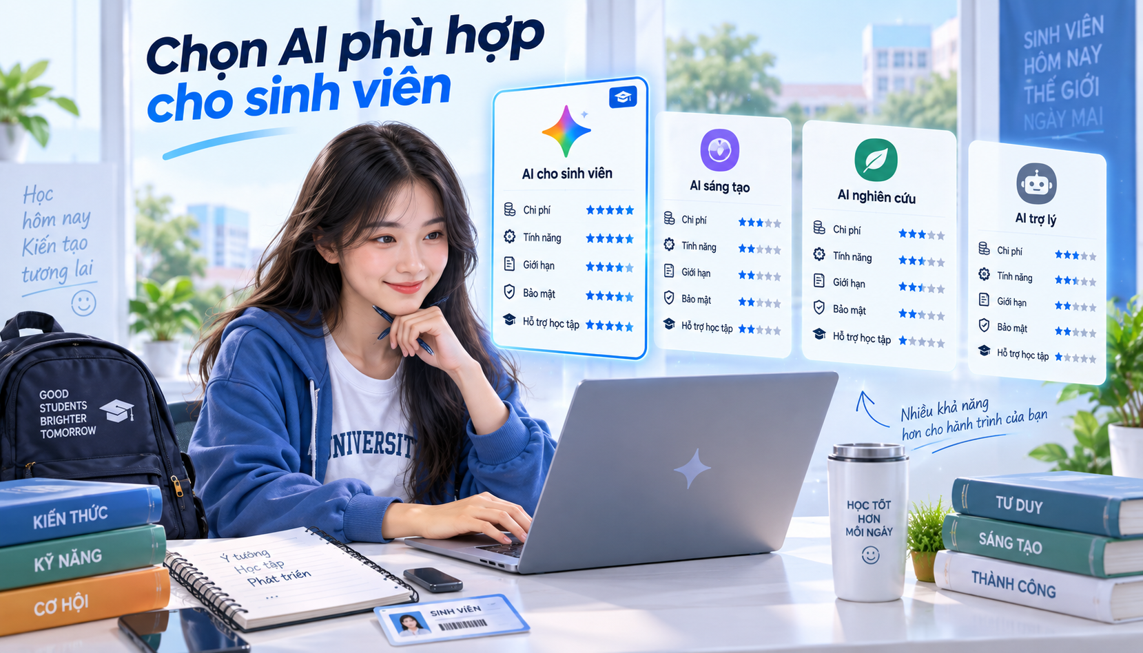 So sánh ưu đãi sinh viên với các lựa chọn AI khác So sánh ưu đãi sinh viên với các lựa chọn AI khác - Google AI miễn phí cho sinh viên