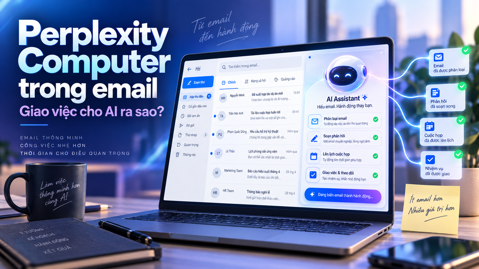 Perplexity Computer trong email: Giao việc cho AI ra sao?