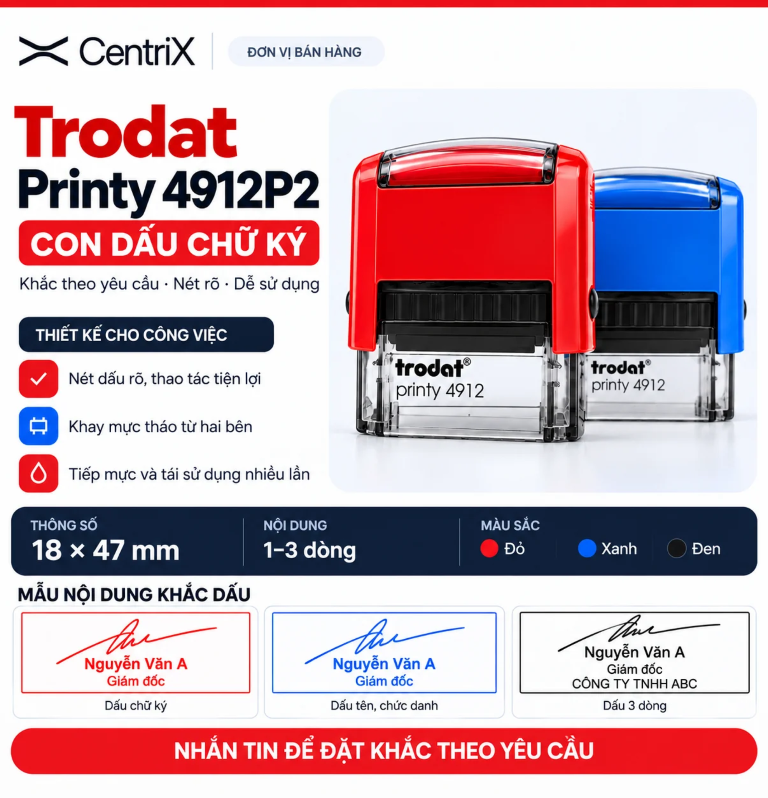 Dấu Trodat 4912P2 (18x47mm)