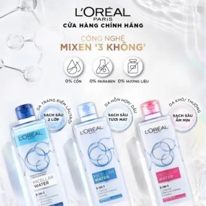 Nước tẩy trang và làm sạch sâu 3-in-1 L'Oreal 